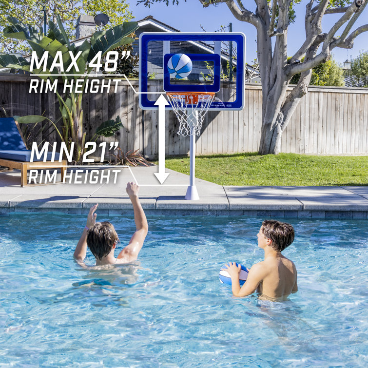 Gosports Deck-Mounted Splash Hoop ELITE Adjustable Height Inground Pool  Basketball Game With Regulation Rim